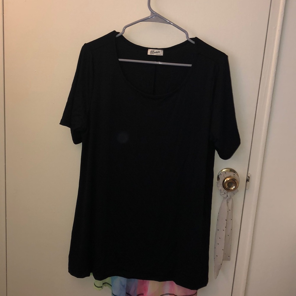 Black tunic with rainbow tie dye back tunic